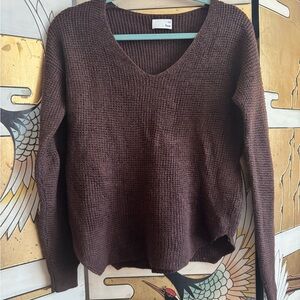 Wilfred Deep Brown V-Neck Sweater